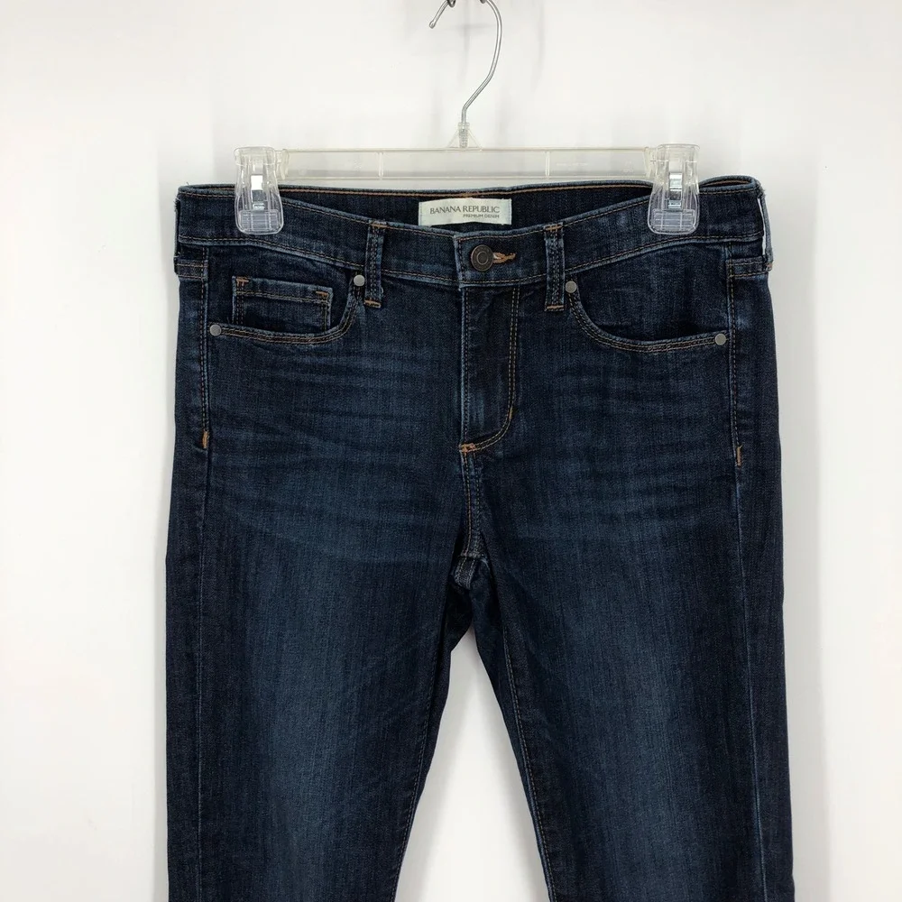 Banana Republic Womens Skinny Jeans Size 28‎ Dark Wash Premium Denim